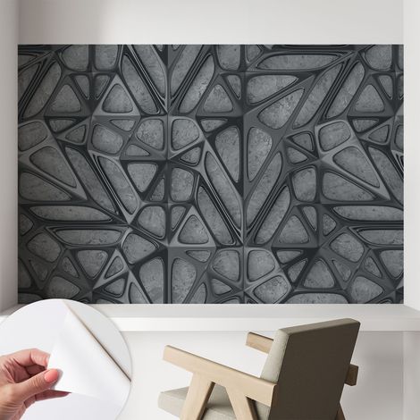 Papier peint adhésif décoratif avec colle pour salon chambre et bureau Installation rapide Motifs géométriques 104x70 cm (1/5)