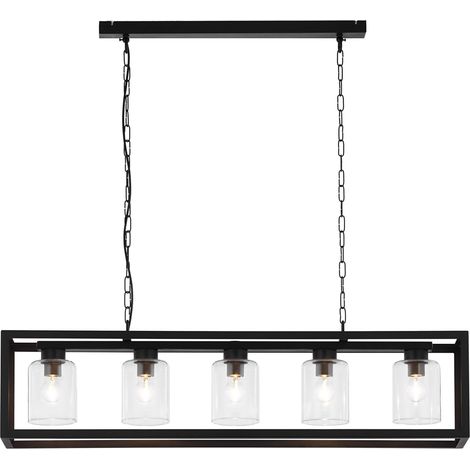 Lampada a sospensione loft nera 5xE27 MACARI Jupiter (1/3)