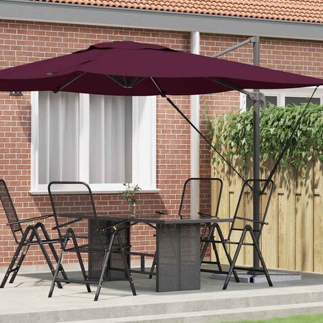 Parasol Roma Rojo 286 x 285 x 265 cm Poliéster y Aluminio vidaXL (1/5)