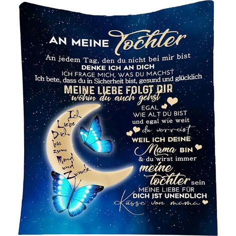 Couverture douce et moelleuse, avec un message personnalisé pour l'anniversaire de ma fille, couverture en flanelle microfibre ultra douce, message d'encouragement et d'amour d'une mère à sa fille (1/5)