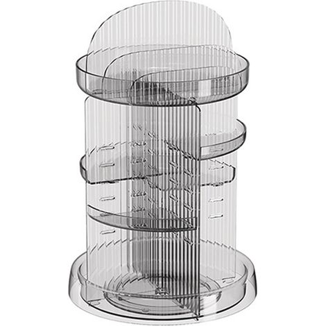Organisateur de cosmétiques pivotant de bureau, organisateur de cosmétiques pour la maison, étagère de rangement cosmétique multi-niveaux transparente (1/5)