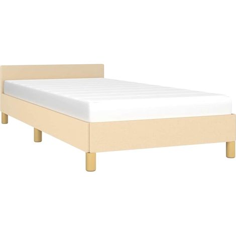 Giroletto con Testiera senza Materasso Crema 90x190 cm Tessuto vidaXL