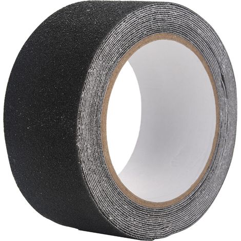 Ruban adhésif antidérapant PVC 5 m x 5 cm pour escaliers et sols - Sécurité et décoration (Noir) (1/5)