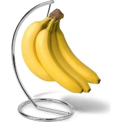 Support de bananier en acier inoxydable pour bananes, raisins, fruits, décoration de cuisine, salon, bureau (argenté) (1/5)