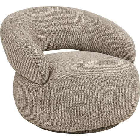 Fauteuil en Tissu Bouclé Texturé beige chiné Pivotant - SIONY (1/5)