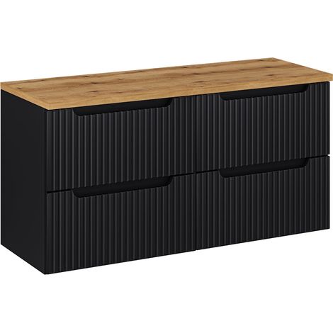 Mobile bagno senza lavabo Riva nero e marrone 120cm (1/5)