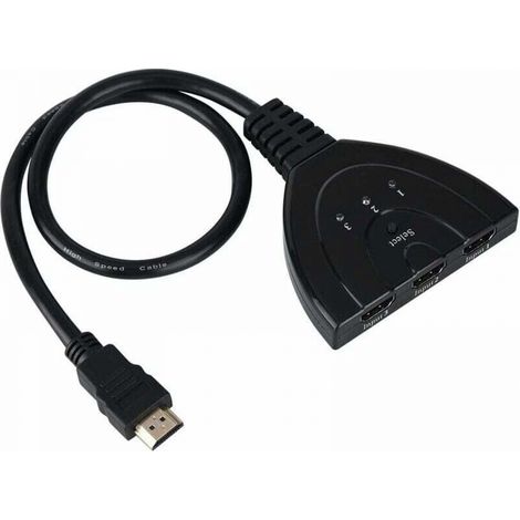 Convertisseur Audio HDMI Commutateur de Commutation Vidéo 1080P Câble de Conversion pour Adaptateur de Signal Fractionné HDMI 3 en 1 Sortie(50cm) (1/5)