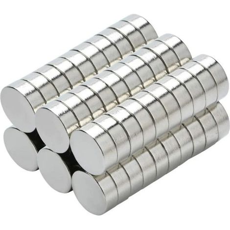 Packung mit 50 runden Neodym-N35-Scheiben, 8 x 3 mm – vernickelte Magnete – Maximale Belastung 1 kg – Hitzebeständigkeit bis 80 °C (1/5)