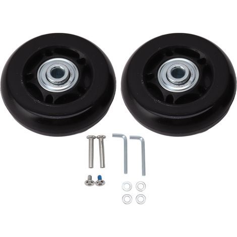 Kit de remplacement de roues pour valise à roulettes, fonctionnement silencieux, double roulement pivotant, roulements de réparation pour valise à roulettes, 60 x 24 mm / 2,4 x 0,9 po (1/5)