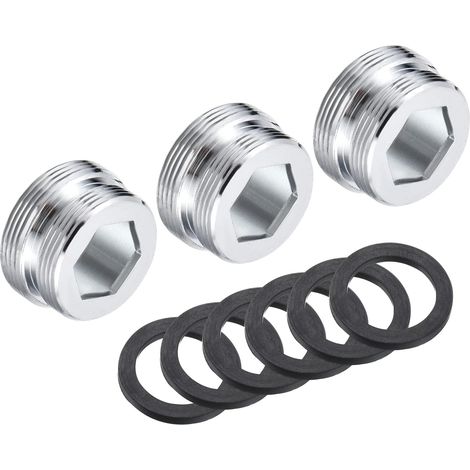 M24 à M22 Filet Mâle Mamelon x 3PCS Droit Réducteur Tuyau Raccord pour Robinet Adaptateur, Argent (1/5)