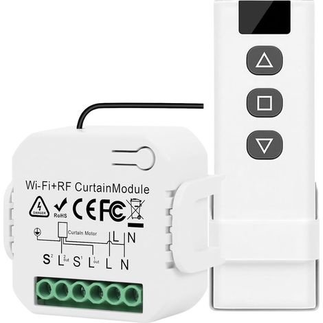 Module d'interrupteur de volet roulant WiFi avec télécommande RF (1/5)