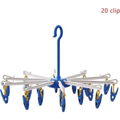 1 étendoir à chaussettes pivotant, crochet coupe-vent (1/5)