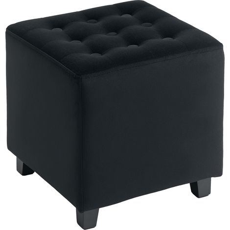 Grey Velvet Square Ottoman for Stylish Home Decor and Comfort