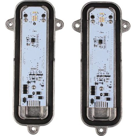 Two LED light source control modules for Buick headlights (part numbers 10000067606-03 and 39218156). (1/5)