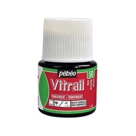 Peinture Vitrail - PEBEO - Rouge - 45 ml - Transparent - Opalescent (1/4)