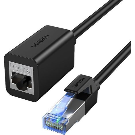 Ugreen Verlängerungskabel Ethernet RJ45 Cat8 40000 Mbit/s / 40 Gbit/s 1m schwarz 1 Meter