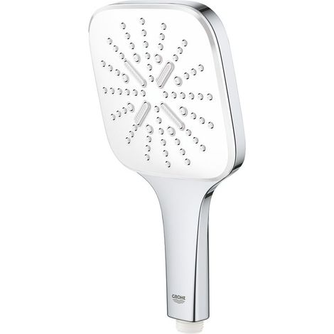 GROHE Handbrause Rainshower SmartActive 130 Cube 26551, Brauseboden moon white, 3 Strahlarten, moon white/chrom (1/5)