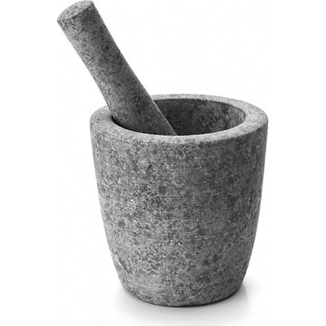 Mortero coc con mano 12x12cm granito gr 60518 lacor (1/3)