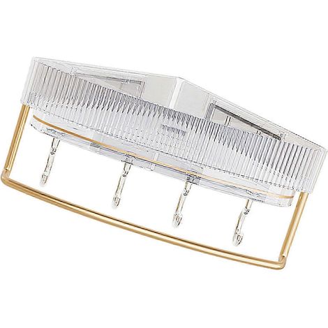 Étagère d'angle flottante multifonctionnelle murale sans perçage, avec crochet de suspension, compatible avec salle de bain. (1/5)