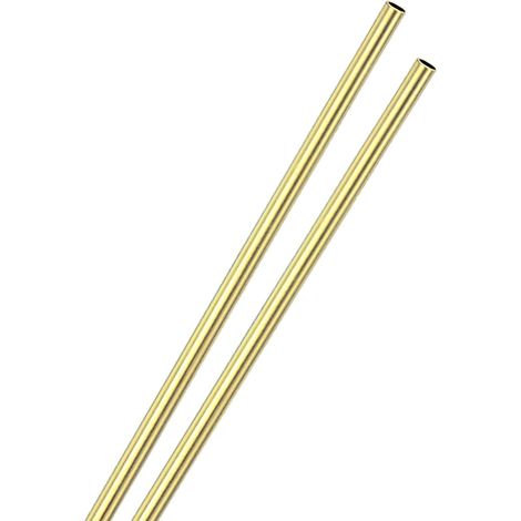 2pcs Brass Tube Straight 5mm OD x 300mm Length 0.2mm Thick Brass Rod Round Bar for Construction, Machining, DIY, Handmade Projects, Model (1/5)
