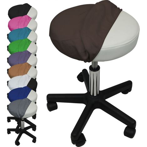 Drap housse de protection en éponge pour tabouret rond - Marron foncé - Vivezen
