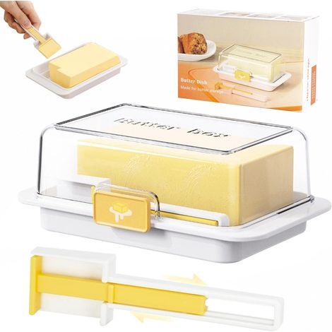 1 Beurrier hermétique 250g 500g, Couvercle sécurisé, Coupe-beurre inclus, Pour comptoir et réfrigérateur (1/5)