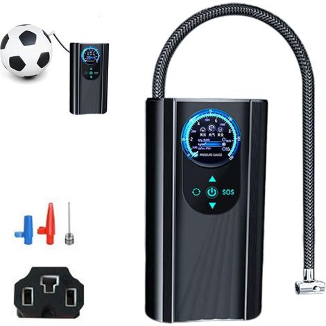 Compresseur d'air portatif  Compresseur d'air Portable pour Pneu Voiture avec Affichage numérique,Pompe gonflage à arrêt Automatique 12 V DC avec lumière LED pour Voiture
