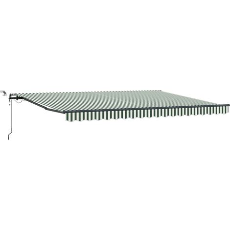 Maison Exclusive - Tessuto per Tenda Verde e Bianco 450 × 350 cm Poliestere