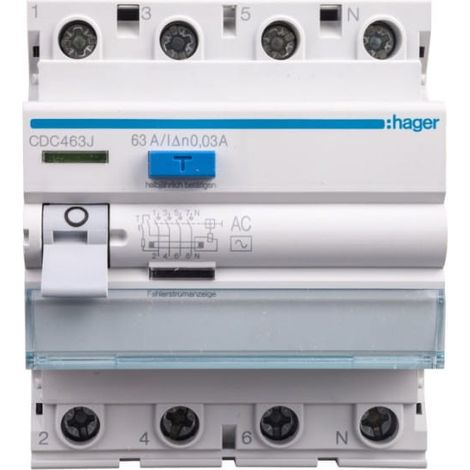 Hager RCD 3P+N 63A 30mA CDC463J