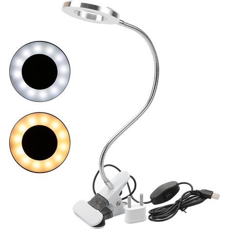 Lampe de bureau portable USB avec pince pour tatoueur, lampe LED clipable pour table de maquillage (prise UE) (1/5)