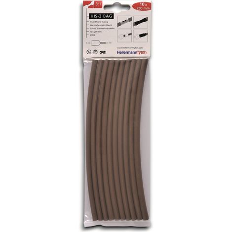 HellermannTyton 308-30614 Schrumpfschlauchsortiment Braun 6 mm 2 mm Schrumpfrate:3:1 10 St. (1/5)