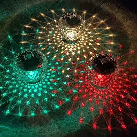 3Pcs Lampe solaire à boule magique LED RVB flottante pour bassin, lampe disco sous-marine IP66 étanche pour fontaine, piscine, étang, jardin (1/5)