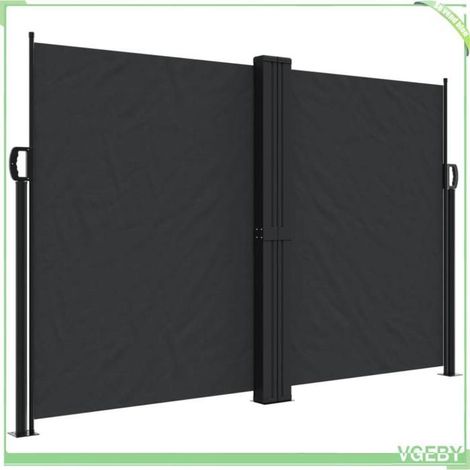 Auvent latéral rétractable - FAFEICY - 4004729 - Noir - 160x1000 cm - Résistant eau & UV (1/5)