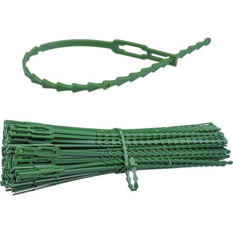 CSPARKV 150Pcs Attaches de Plantes Réglables de Jardinage 230mm Attache Soutien de Jardin Lien de Serrage en Plastique Réutilisable pour Soutenir Vignes Tomates Arbustes Plantes (Vert) (1/5)