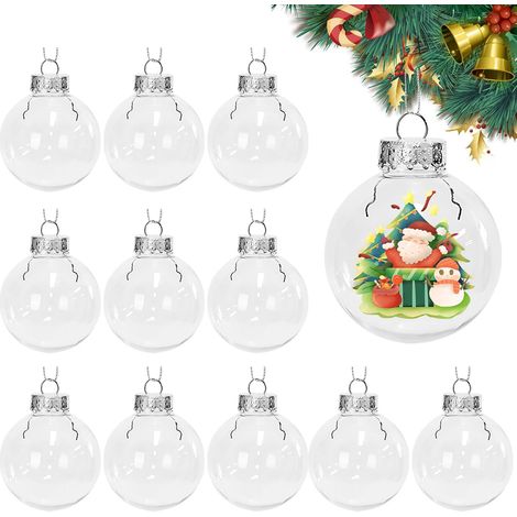Palline Natale Riempibili Fai da Te Bambini 12 pz 8 cm (1/5)