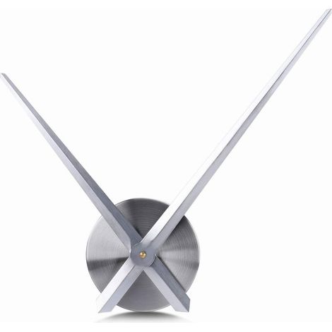 Grande horloge murale - Aiguilles 3D - Horloge à mécanisme à quartz - Loisirs créatifs - Décoration d'intérieur(Argent) (1/5)