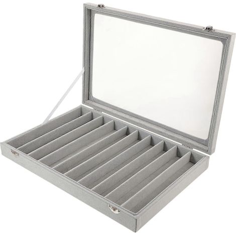 Boîte de rangement pour bijoux, colliers, bracelets et chaînes de cheville avec couvercle transparent (1/5)
