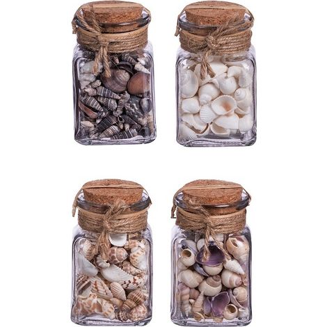 BARATTOLO CON CONCHIGLIE DECORATIVE 220GR IN 4 MOD