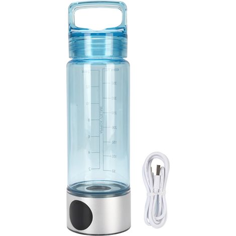 Bouteille eau hydrogène 400ml étanche portable riche générateur – Sports extérieur argent bleu, santé (1/5)