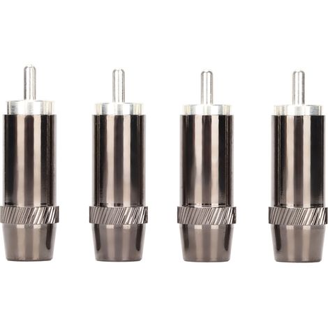 4 prises RCA mâles argentées, connecteurs audio professionnels pour équipement sonore, plaqués argent, lot de 4 (1/5)