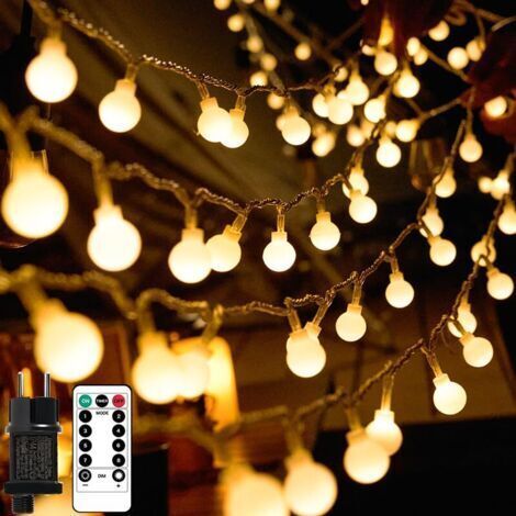 BUNTHAUS Guirlande lumineuse, 20 m, 150 LED, pour intérieur/extérieur, avec prise, guirlande décorative pour chambre d'enfant, balcon, jardin, sapin de Noël (blanc chaud) [Classe énergétique G]