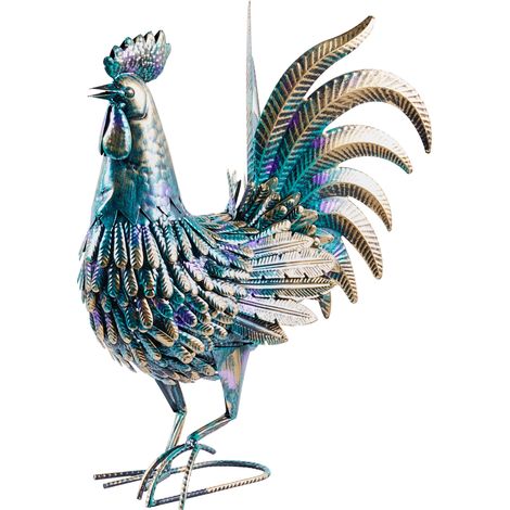 Escultura de pájaro de metal hierro hecha a mano animal de pie adorno multicolor Sibulan (1/5)