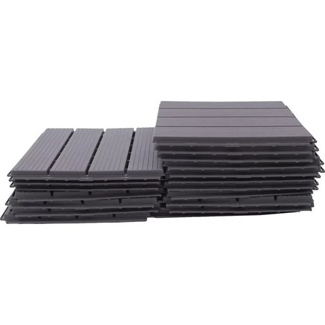 Baldosas entrelazadas resistentes a la intemperie con diseño personalizable, color gris oscuro. (1/2)