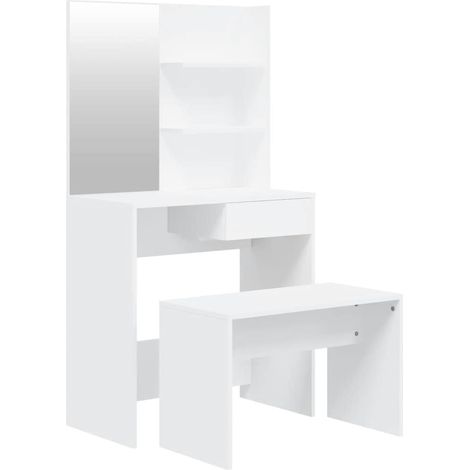 Dressing Table Set  White  Engineered wood, Acrylic  Medium vidaXL (1/5)