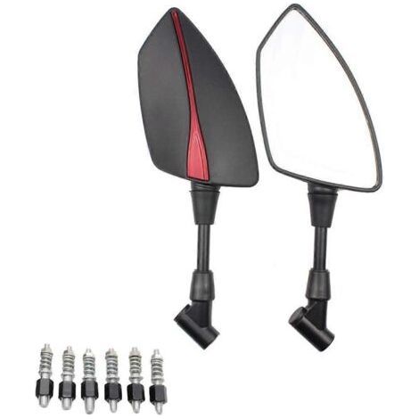 Rétroviseur universel pour moto 10 mm et 8 mm, latéral rouge (1/5)
