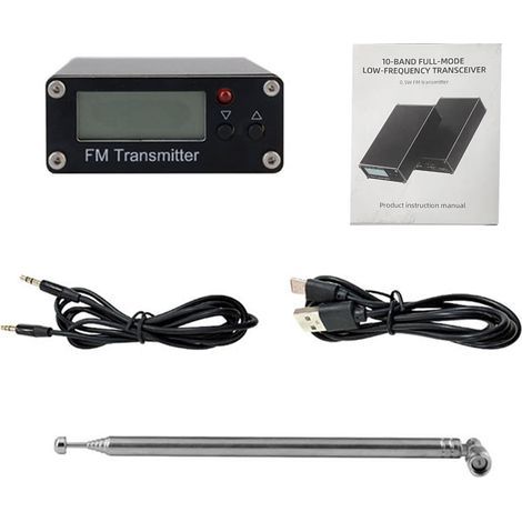 Transmetteur FM 0.5W avec affichage numérique, radio stéréo 76-108 MHz, portée 2000m - Pour téléphone PC MP3 noir
