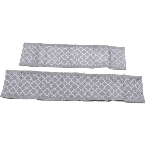 Lot de 2 tours de lit bébé en maille respirante, doublure de berceau douce, protection anti-chute pour bébé, gris prune (1/5)