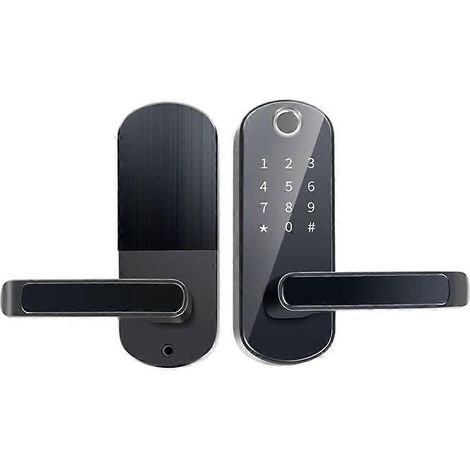 Serrure de porte intelligente à empreinte digitale, compatible avec l'entrée sans clé, le contrôle par application (compatible avec les appareils intelligents), plusieurs méthodes de déverrouillage et (1/5)