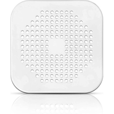 Filtre à cheveux pour douche Gris OU Blanc Bouchon en silicone pour lavabo/baignoire/cuisine, 14 x 14 cm (Blanc, lot de 2) (1/5)