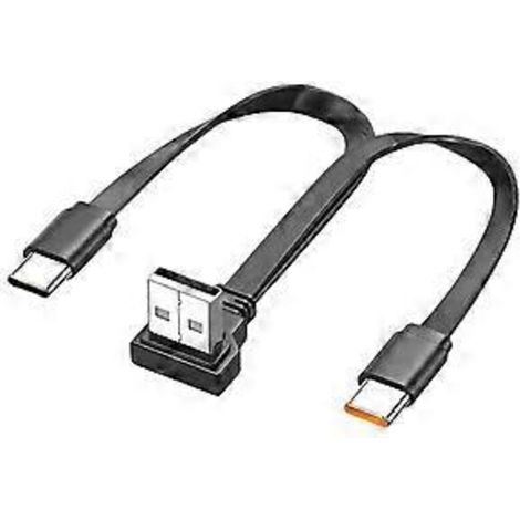 Câble de charge multiple USB vers USB-C 2 en 1 avec connecteurs Type-C pour tablette (courbure vers le haut de 50 cm) (1/5)